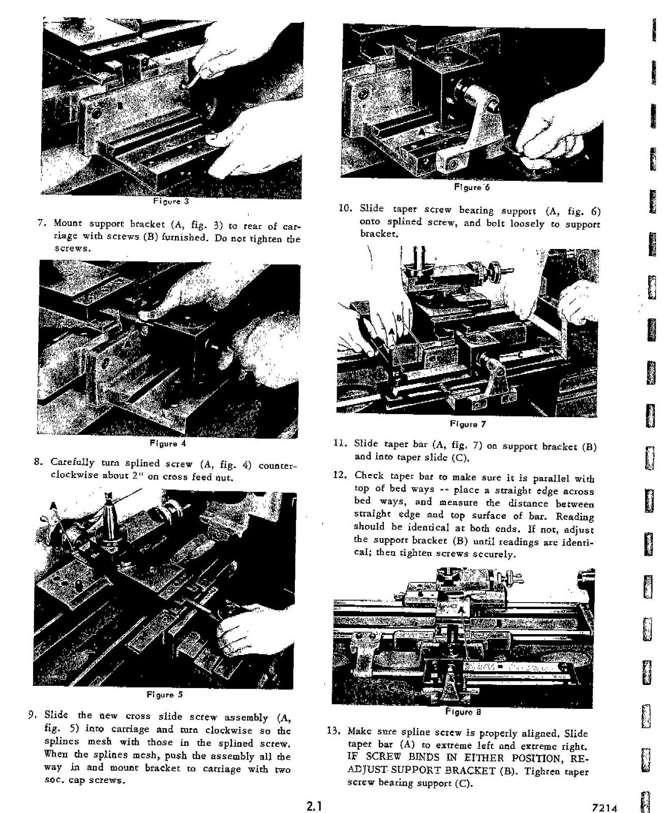 7124 Lathe Instruction Manual Clausing 14 in 7124 Taper Attachment 6900 Series