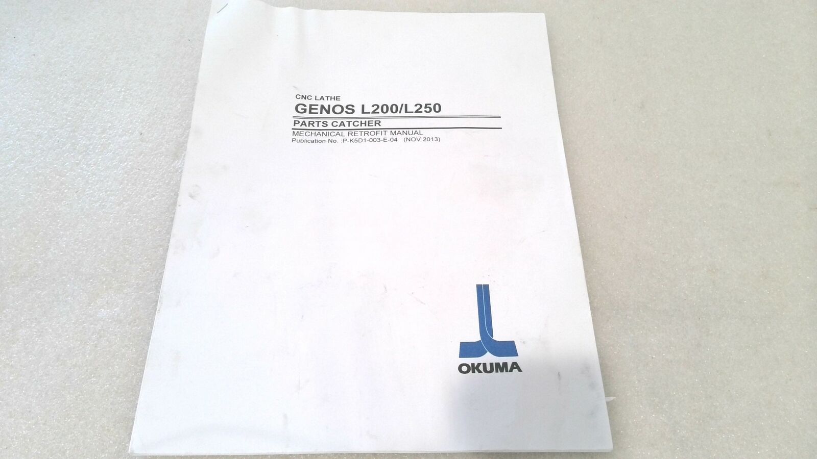 CNC LATHE GENOS L200/L250 PARTS CATCHER MECHANICAL RETROFIT MANUAL P-K5D1-003-E-