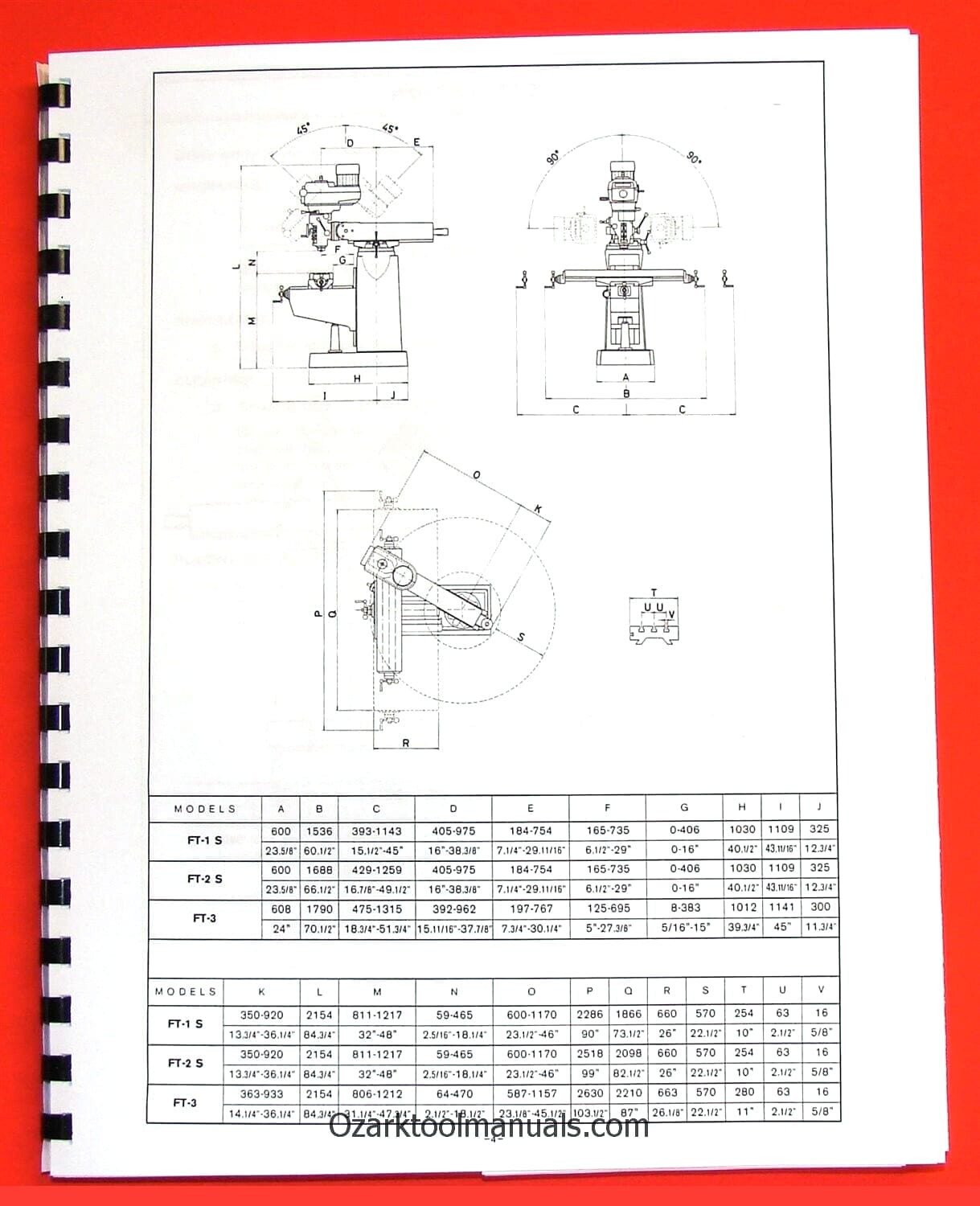 LAGUN FTV-1S FTV-2S FTV-3S Vertical Milling Machine Operator & Parts Manual 1028