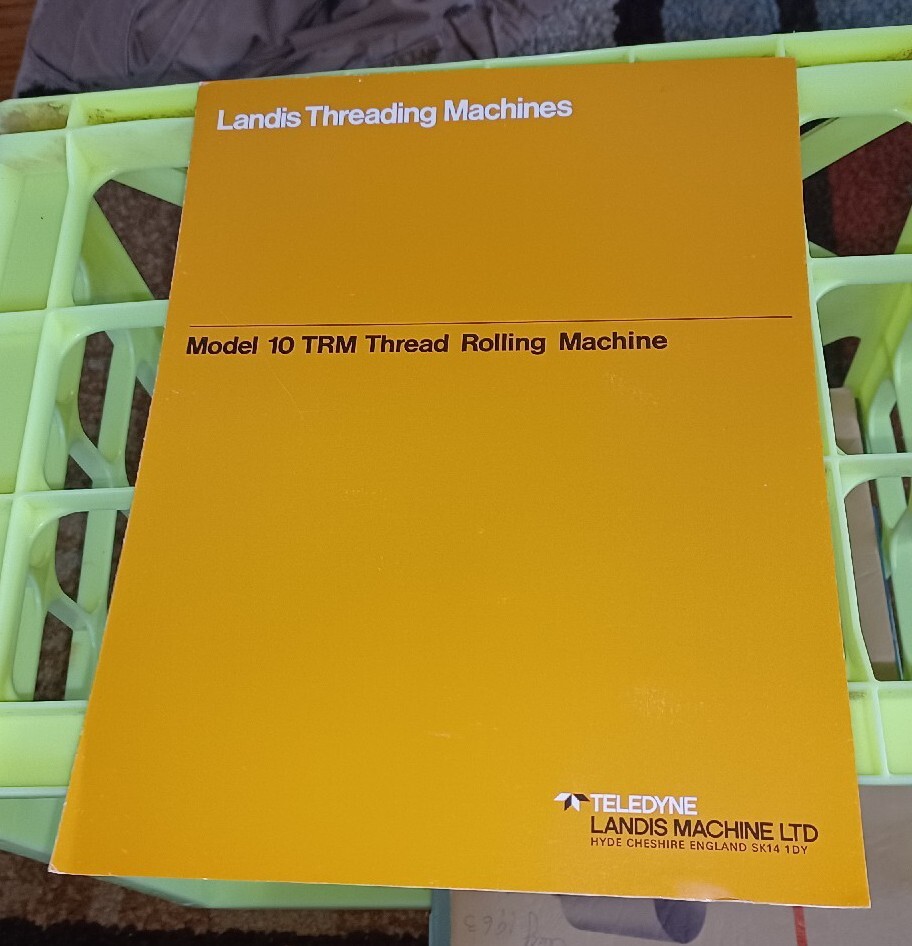 LANDIS THREADING TOOLS MODEL 10 TRM THREAD ROLLING MACHINES CATALOG Teledyne