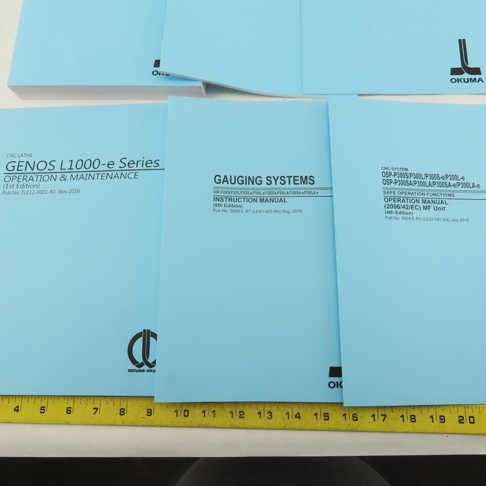 Okuma Genos L Series L3000-e Maintenance Operations Catalog Manual Bundle