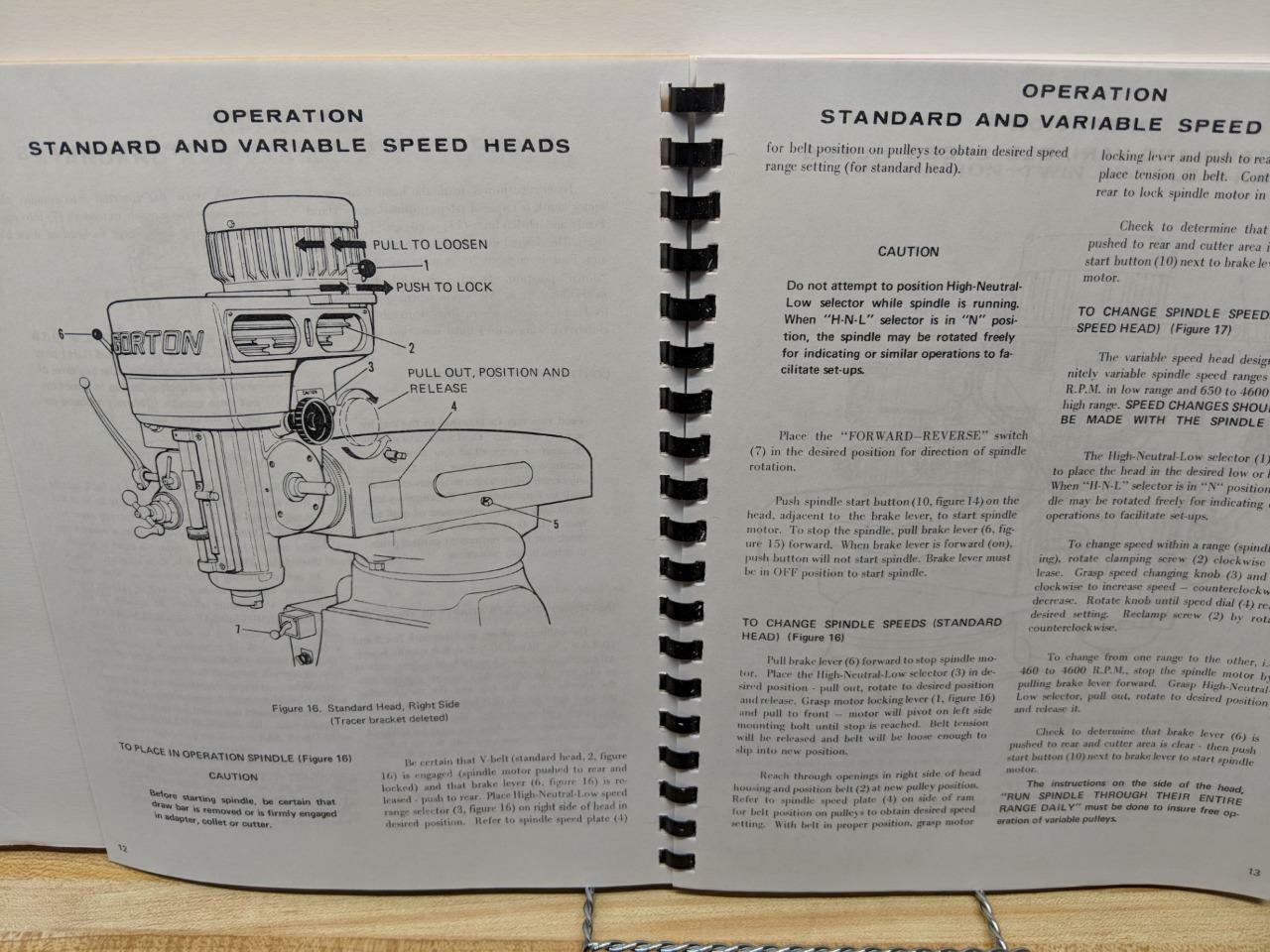 Gorton 1-22 Trace-Master Operator, Maintenance & Parts Manual