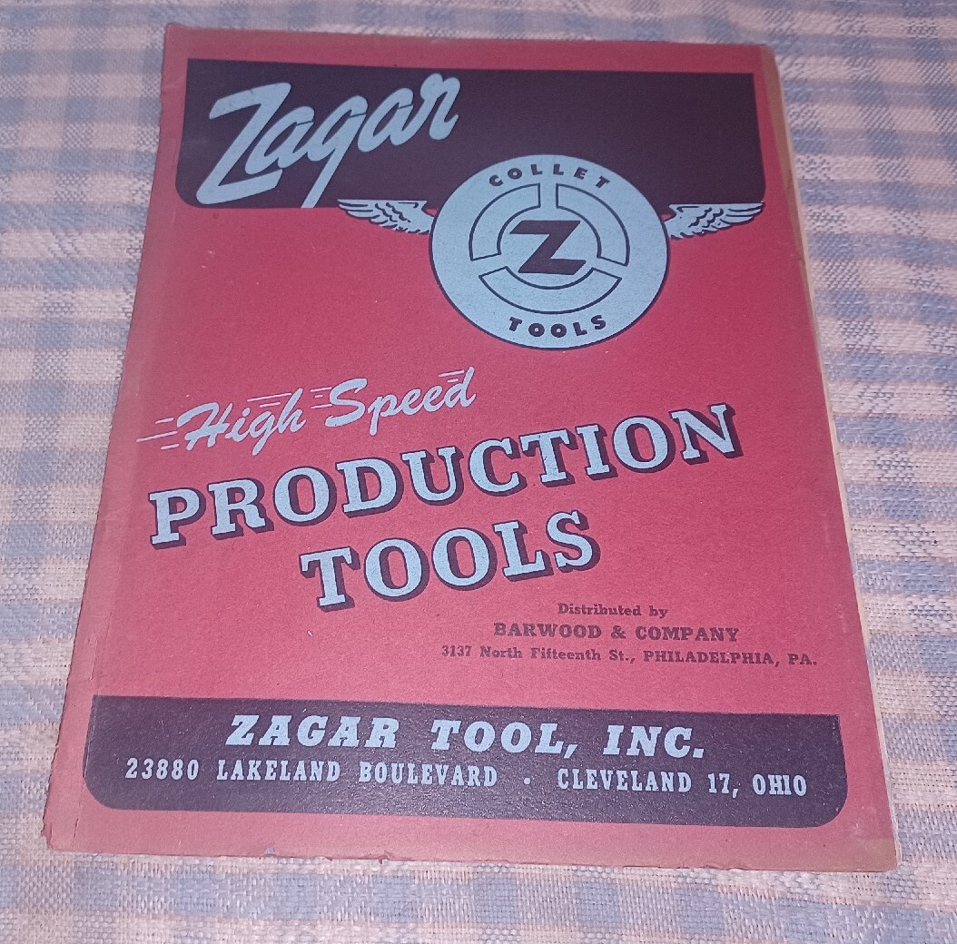 ZAGAR TOOLS High Speed Production WITH CATALOG BOOK W PRICE LIST Machinist OLD