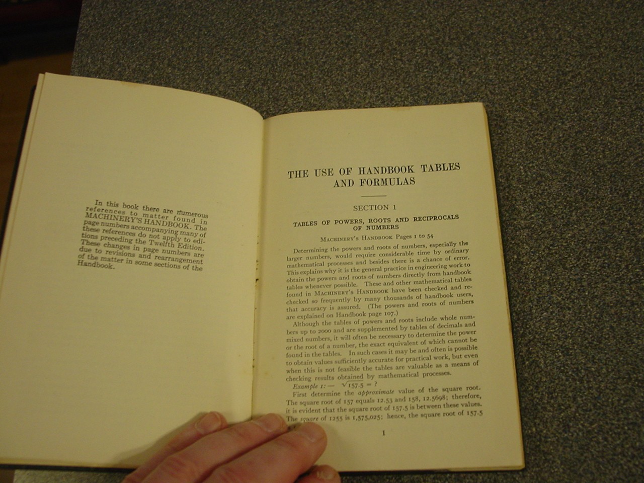 1945 Machinery’s Handbook 12th Edition Engineering Book Use of Handbook Included
