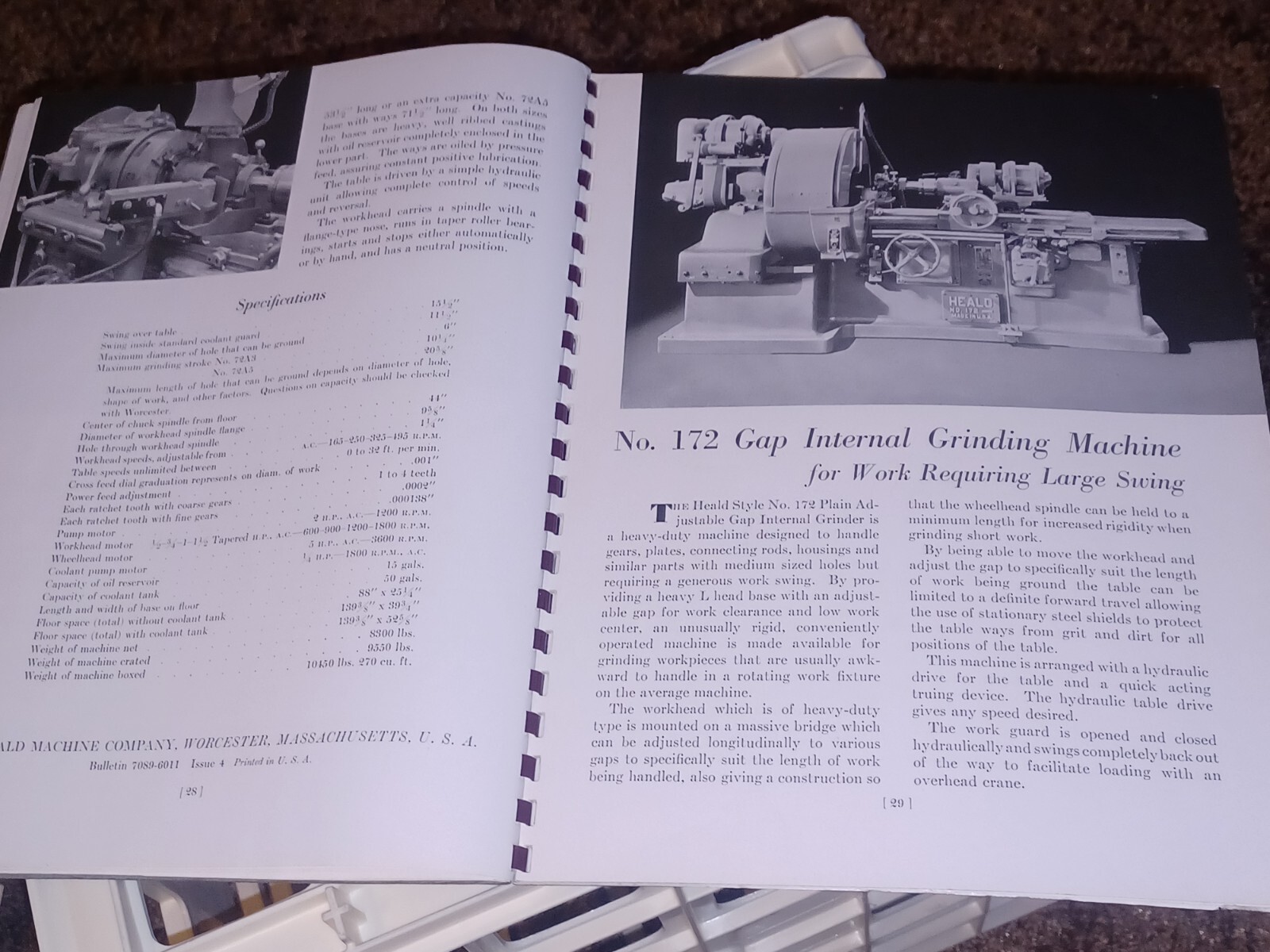 HEALD COMPANY Precision GRINDING BORING Borizing MACHINES CATALOG BOOK Issue 12