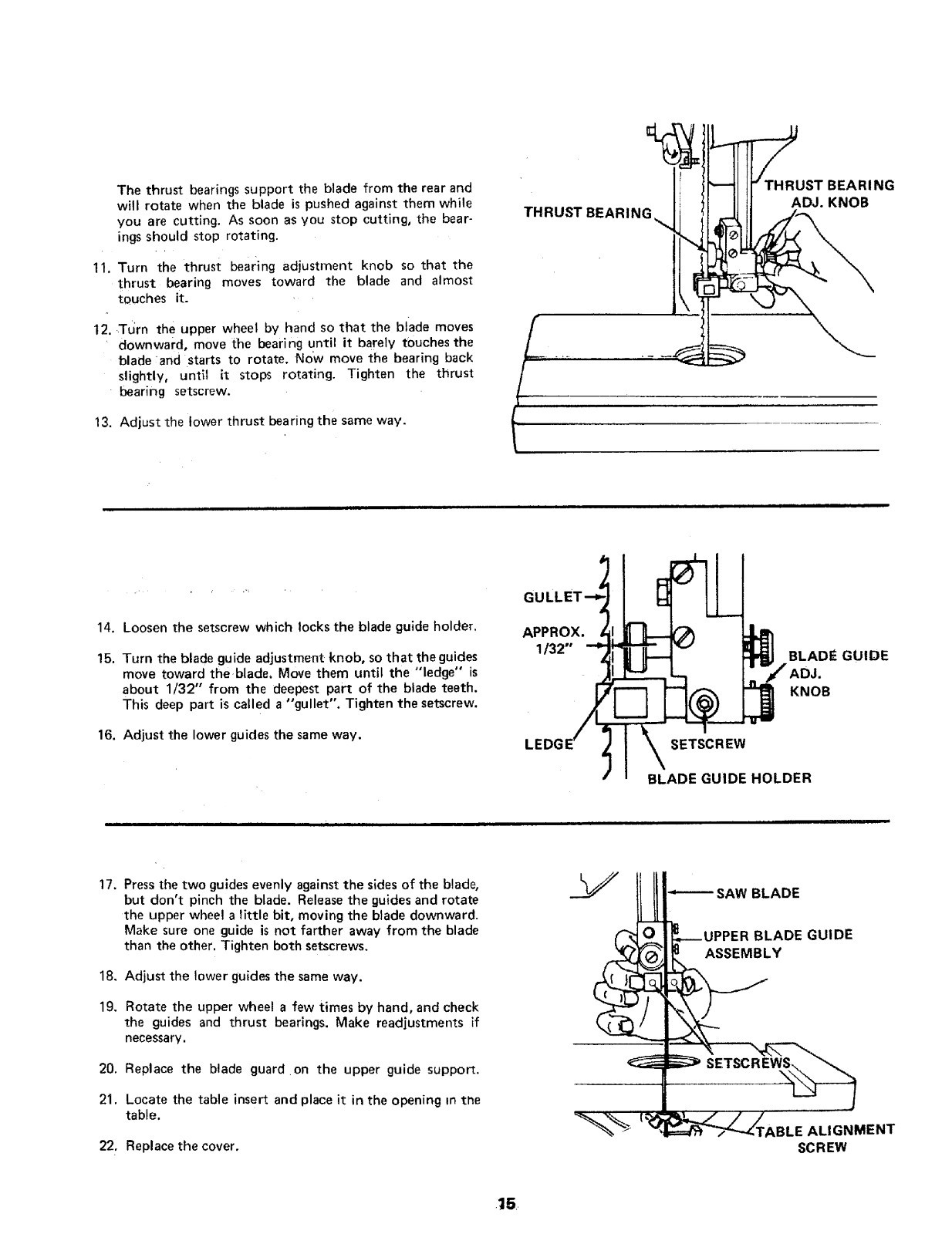 Sears Craftsman 12″ Bandsaw 113.24350 Operating & Parts List Manual *1118