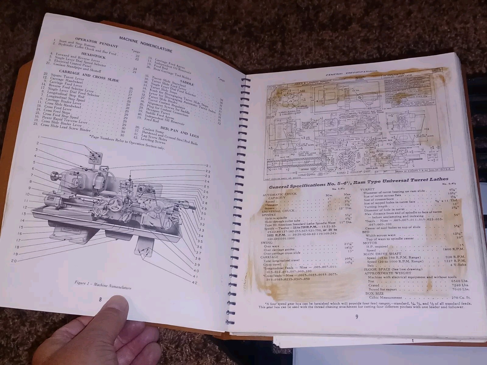 Jones & Lamson 5, Ram Type Turret Lathe Instruction Parts ServicebManual Book