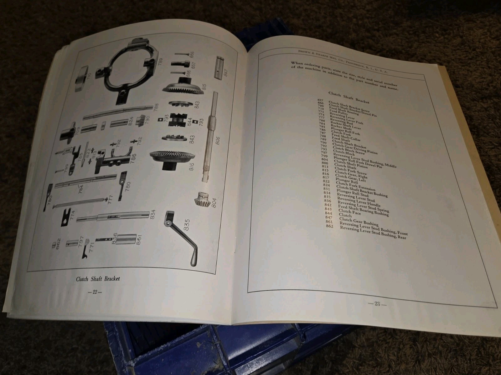Brown & sharpe Repair Parts No.2 & 2B Surface, Grinding Machine Tool MACHINIST