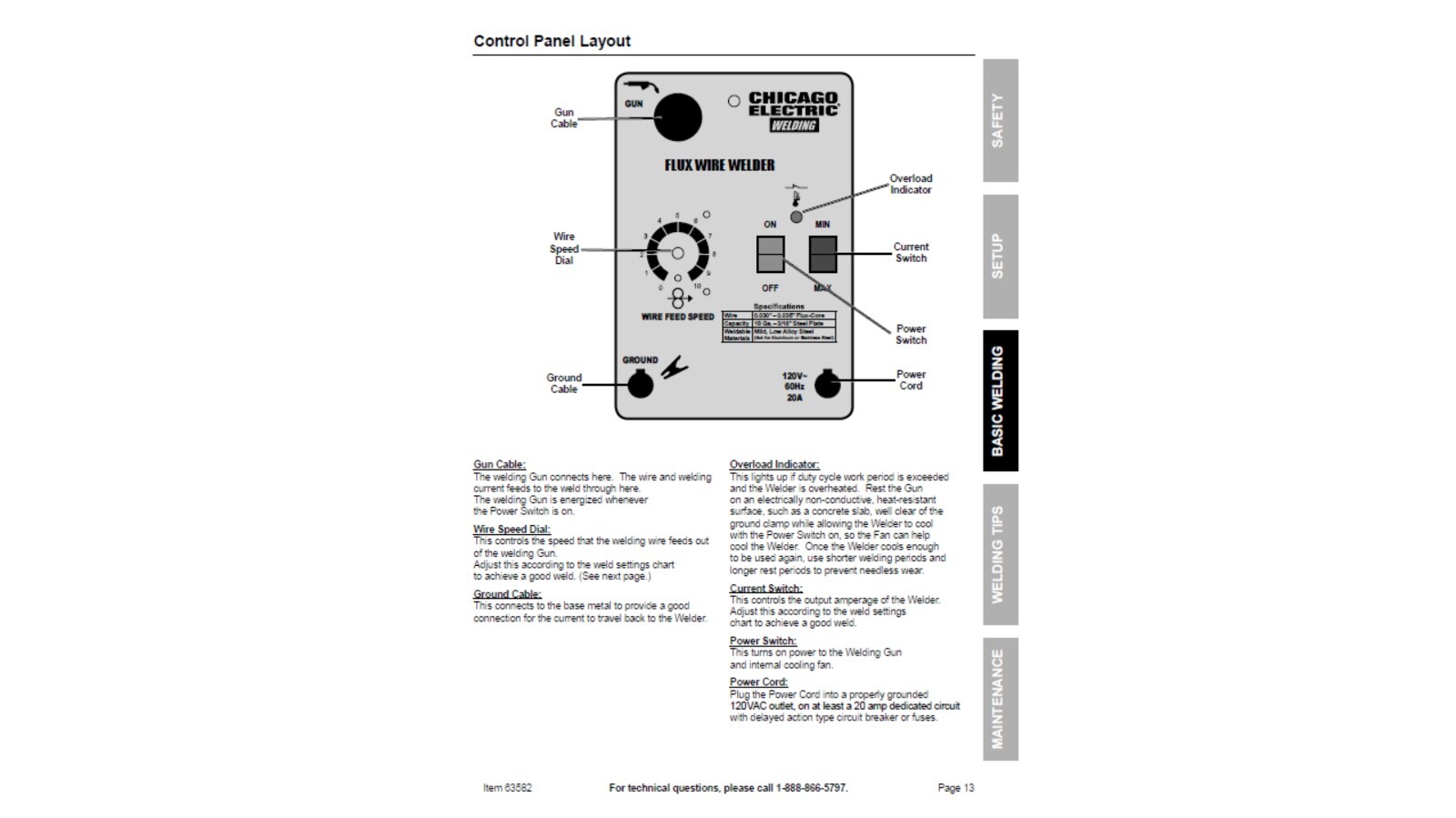 Chicago Electric 125 amp Flux Wire Welder Owner’s Manual Welder’s Guide Reprint