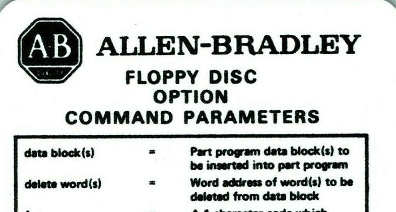 Vtg Allen-Breadley 7340 7360 7320 Operator Command Manuals & Code Cards
