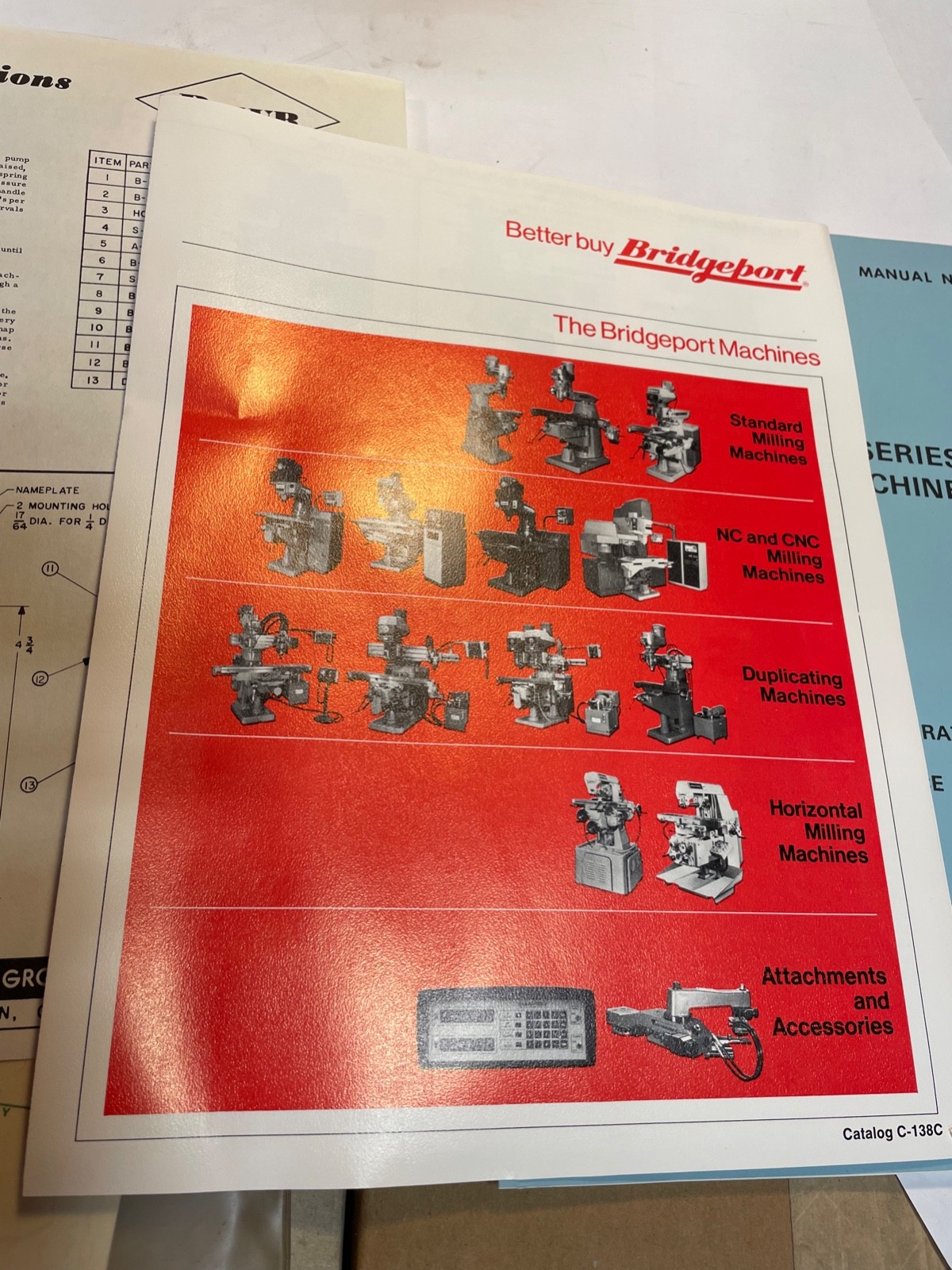 Bridgeport Series 1 Milling Machine Manual M-105 1991 New Old Stock Original