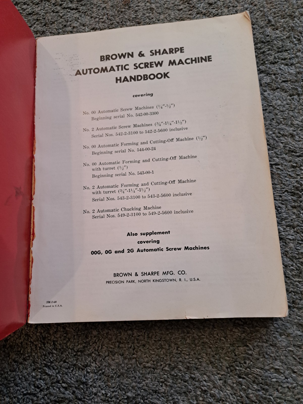 Brown & Sharpe Automatic Screw Machine Handbook 1968