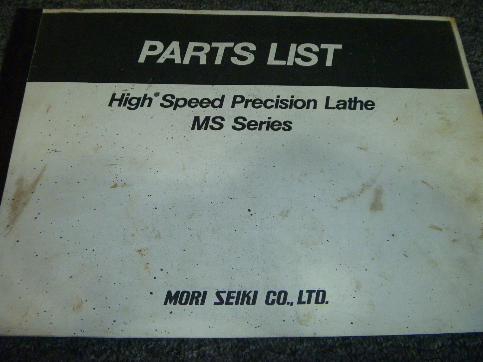 Mori Seiki MS Series High Speed Precision Lathe Parts Catalog Manual List