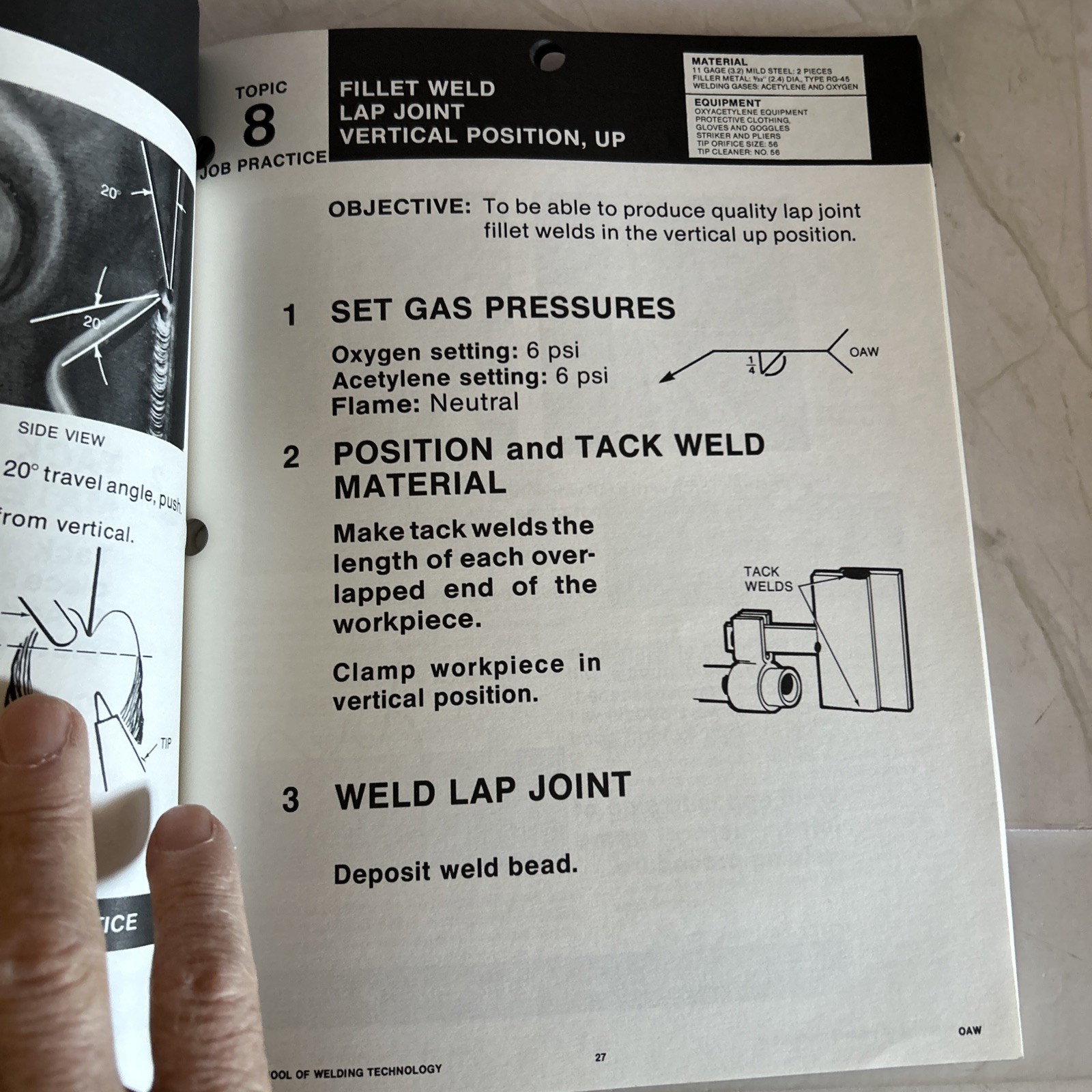 1976 Hobart PAT Oxyacetylene Welding, Cutting & Brazing Training Workbook 92 pgs