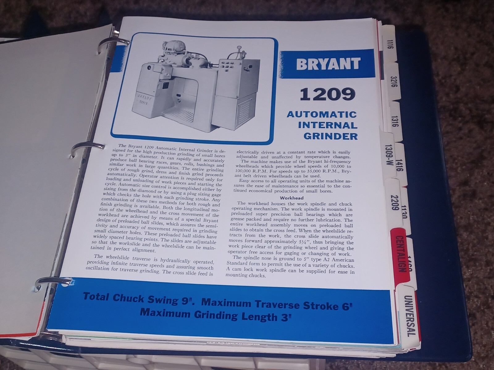Bryant Chucking Grinder Company PRODUCT CATALOG LOT SALES BOOK Machinist Tools