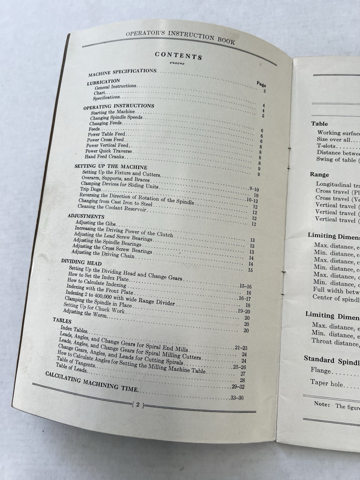 Cincinnati M-Type Milling Machines Operator’s Instruction Book