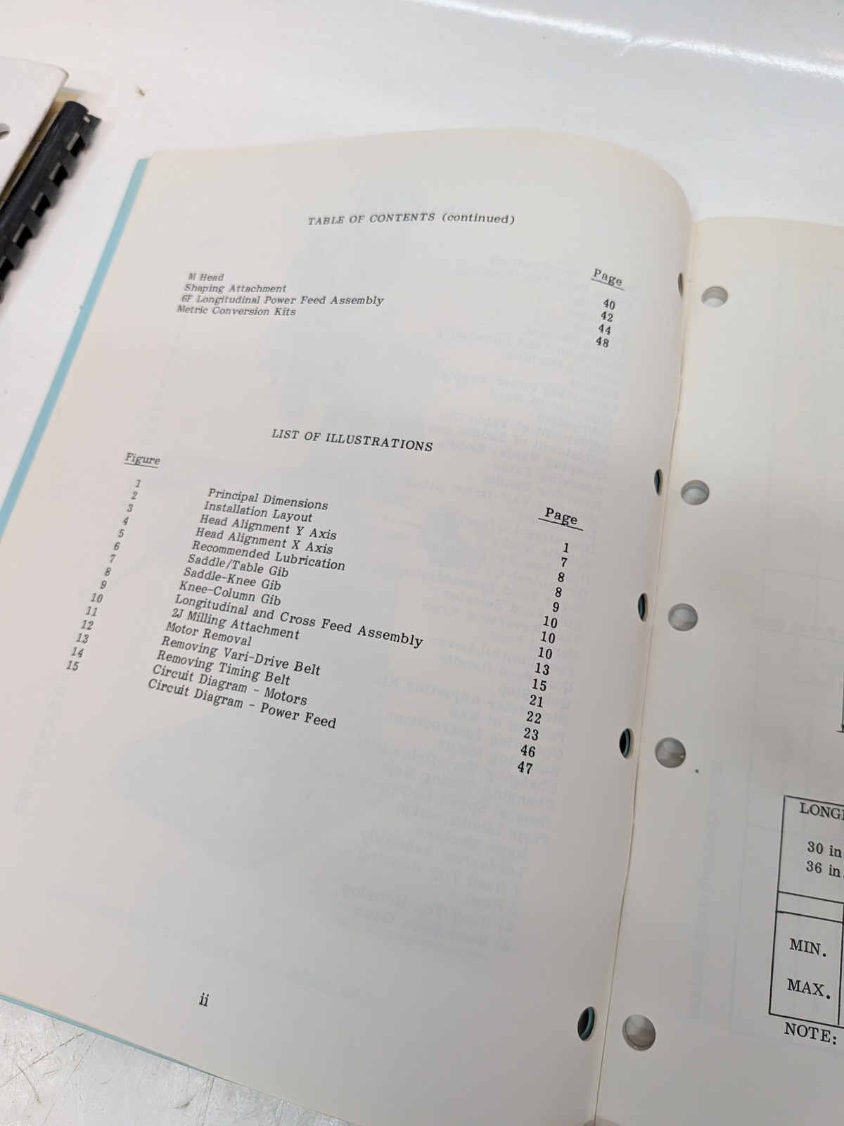 Bridgeport M-105H Series I Milling Machine manual April 1981 as shown