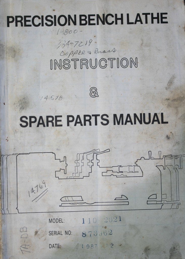 Lantaine Lathe LAM 110-2021 DSL-600CH DSL-900CH Operations & Parts Manual 1987