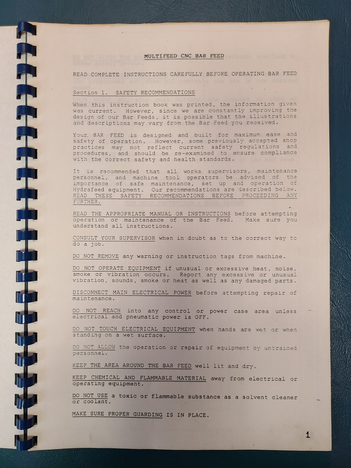Multifeed CNC Bar Feed 3-65 Short Magazine Bar Feed Operation Instructions