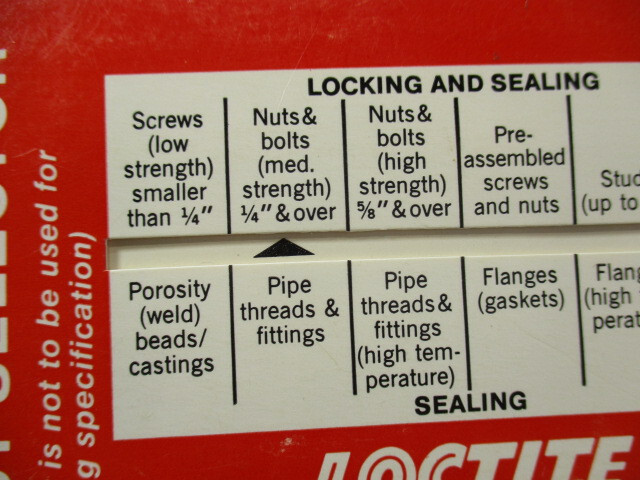Vintage LOCTITE Product Selector Calculator, Slide Rule, 290, 277, 262, EC