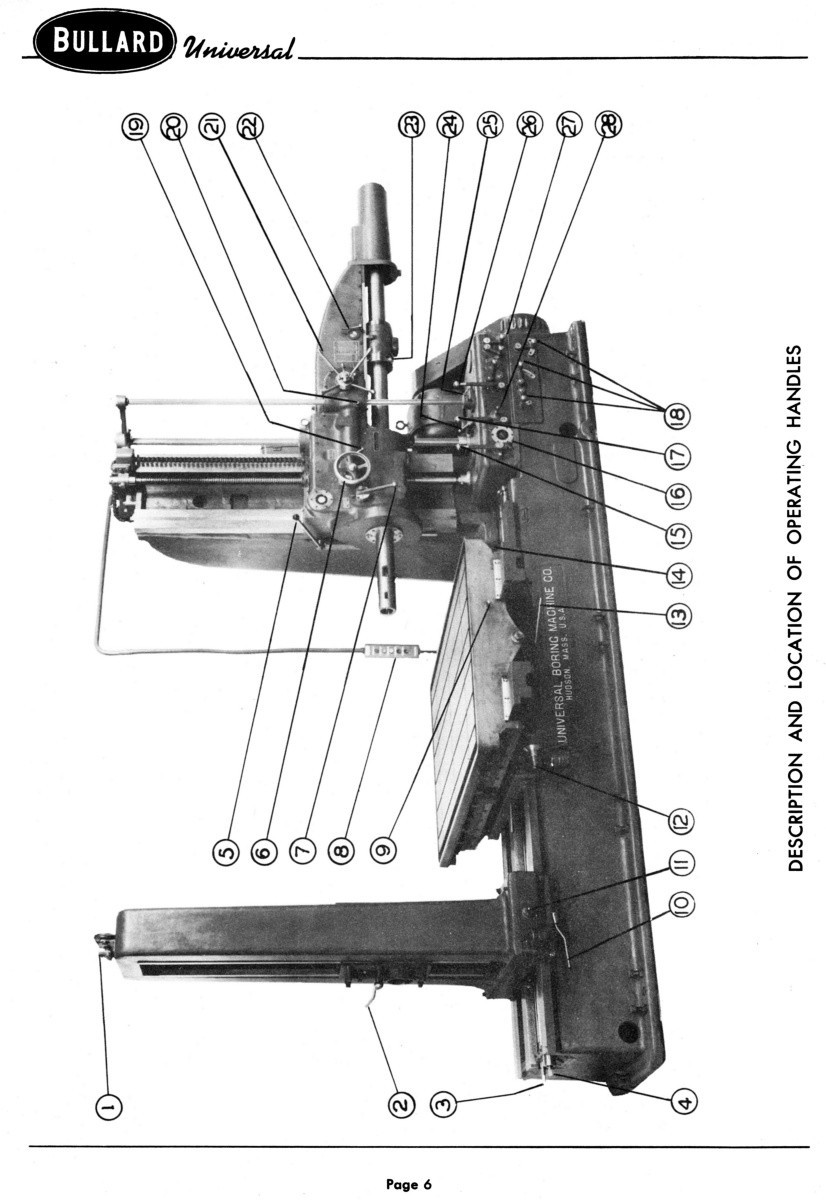 Bullard Universal Horizontal 4″ & 5″ Boring Milling Machine Operator Manual 1800