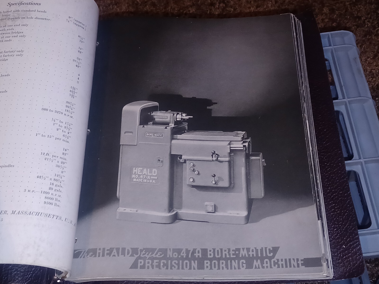 1946 HEALD COMPANY Precision GRINDING MACHINES Sales CATALOG LOT BINDER BOOK