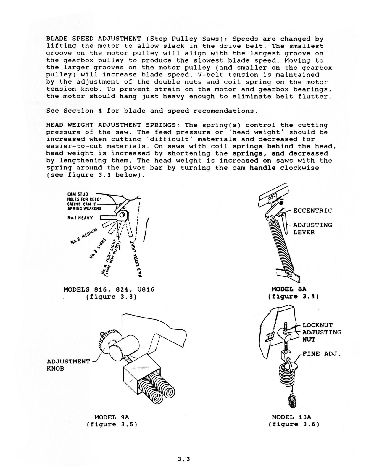 Kalamazoo U816, H8AW, H9AW, 13AW Bandsaw Operating & Maintenance Manual #1715
