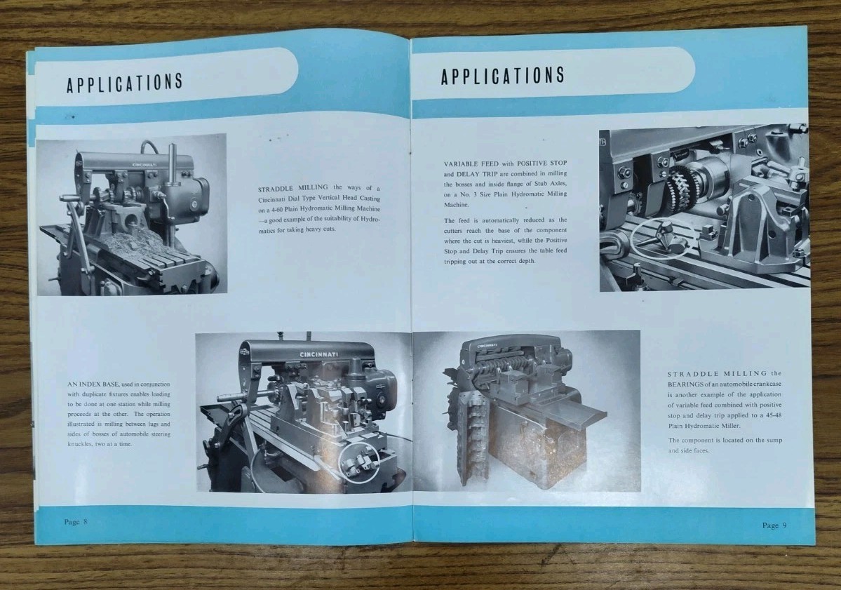 Cincinnati Milling Machines Ltd Birmingham England Hydromatic Brochure Catalog