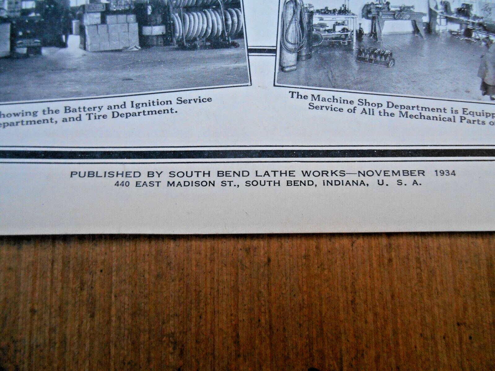 SOUTH BEND LATHE , “THE MOTOR SERVICE MACHINE SHOP ” 1934 , 15 PGS.