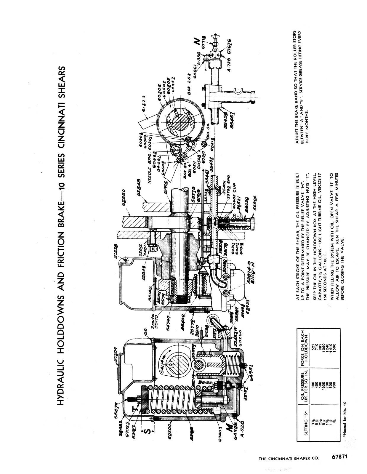 Cincinnatti Series 10 Metal Shear Operator & Parts List Manual #1529
