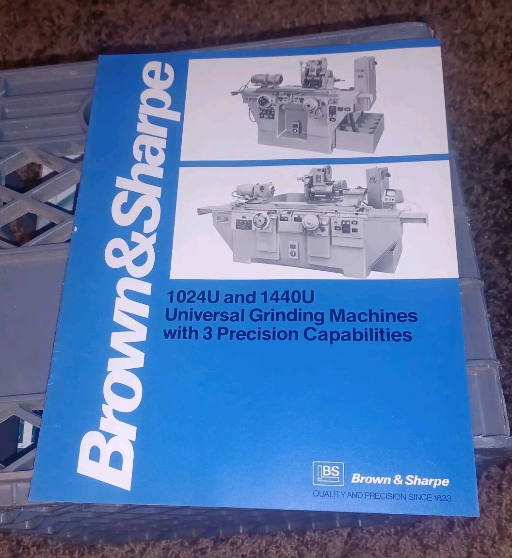 Brown & Sharpe 1024u 1440u Universal Grinding Machines Catalog Book Booklet VTG