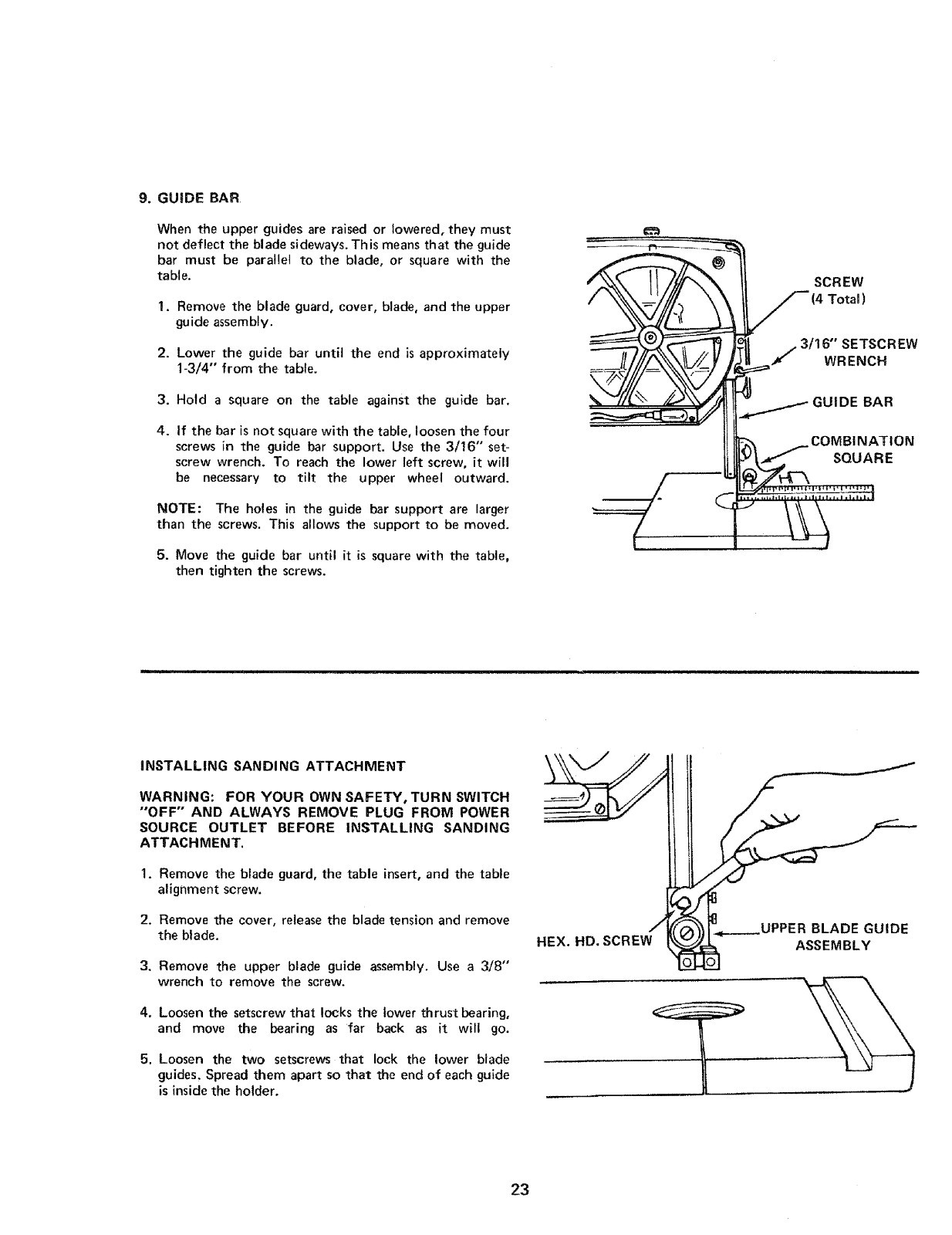 Sears Craftsman 12″ Bandsaw 113.24201 Operating & Parts List Manual *1117