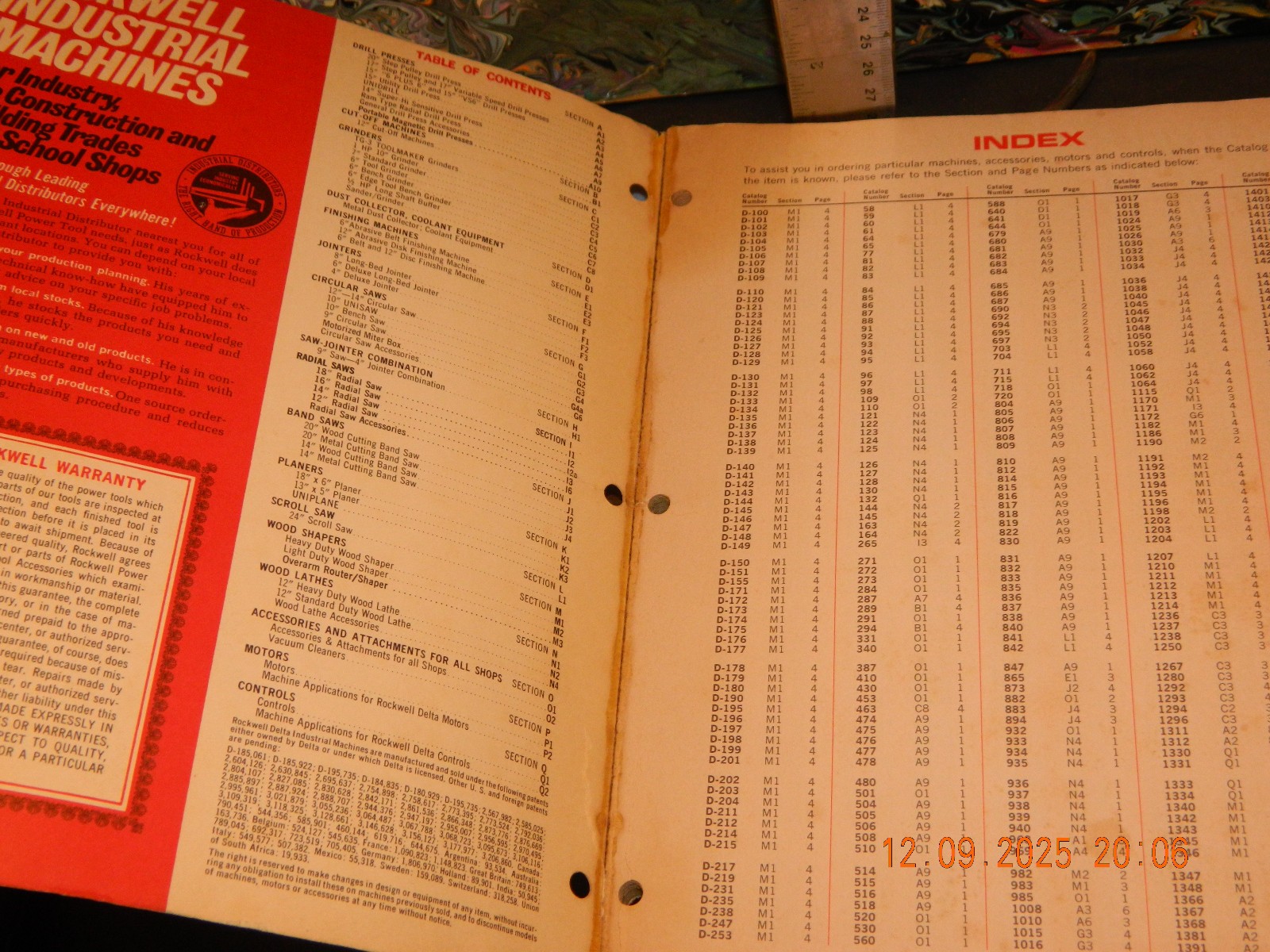 Rockwell Delta Industrial Machines 1969 Metalworking/Woodworking/Build Trades
