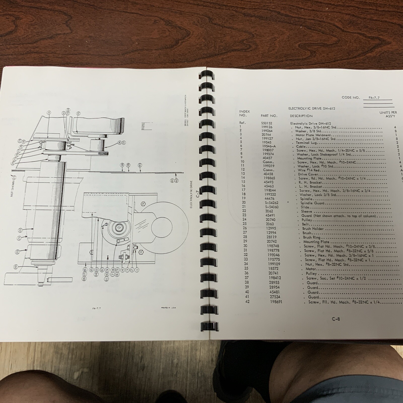 DoAll Surface Grinder Model DH-612 Parts Manual