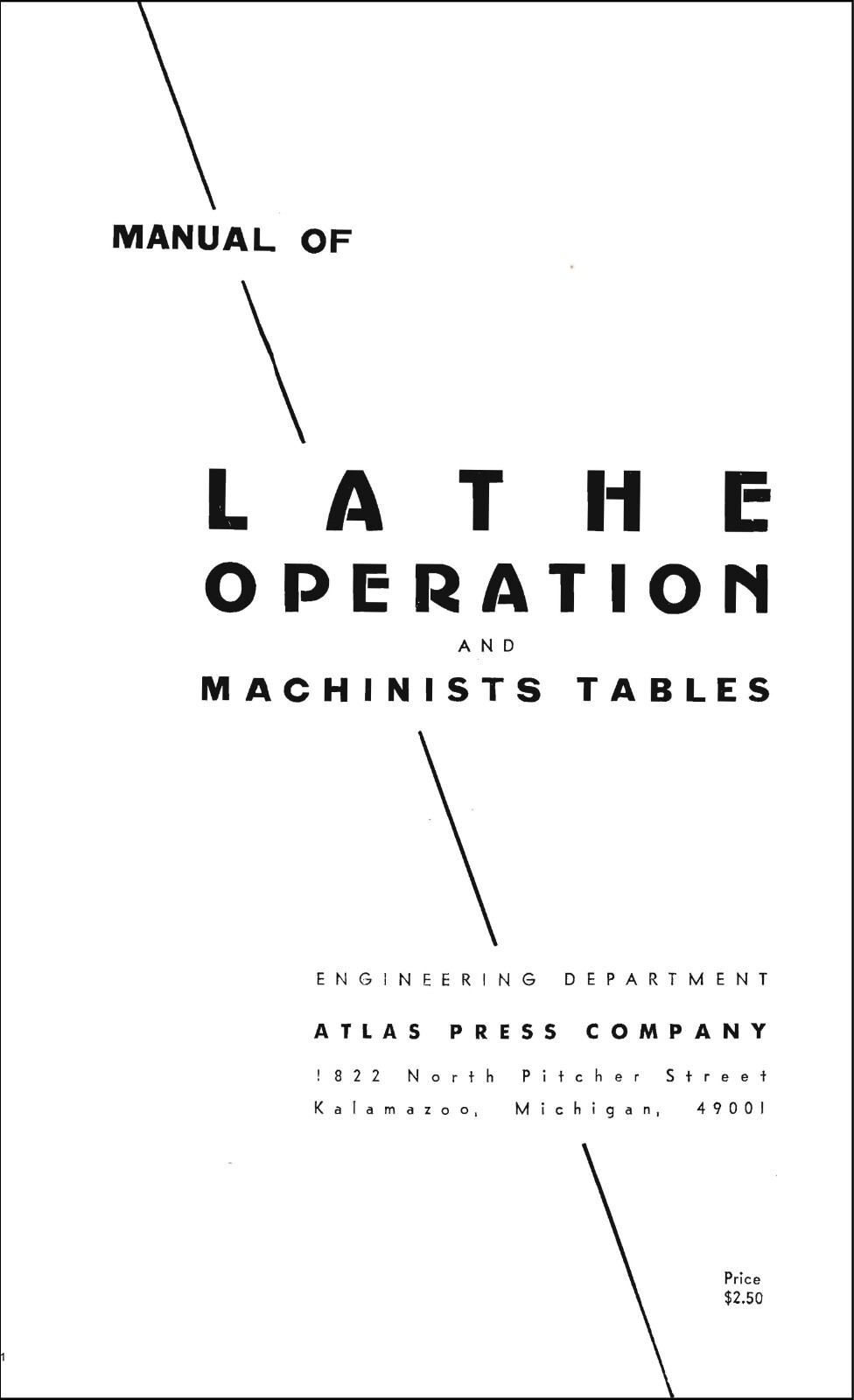 1967 Machinists Tables Manual FIts ATLAS Manual of Lathe Operation 273 pages