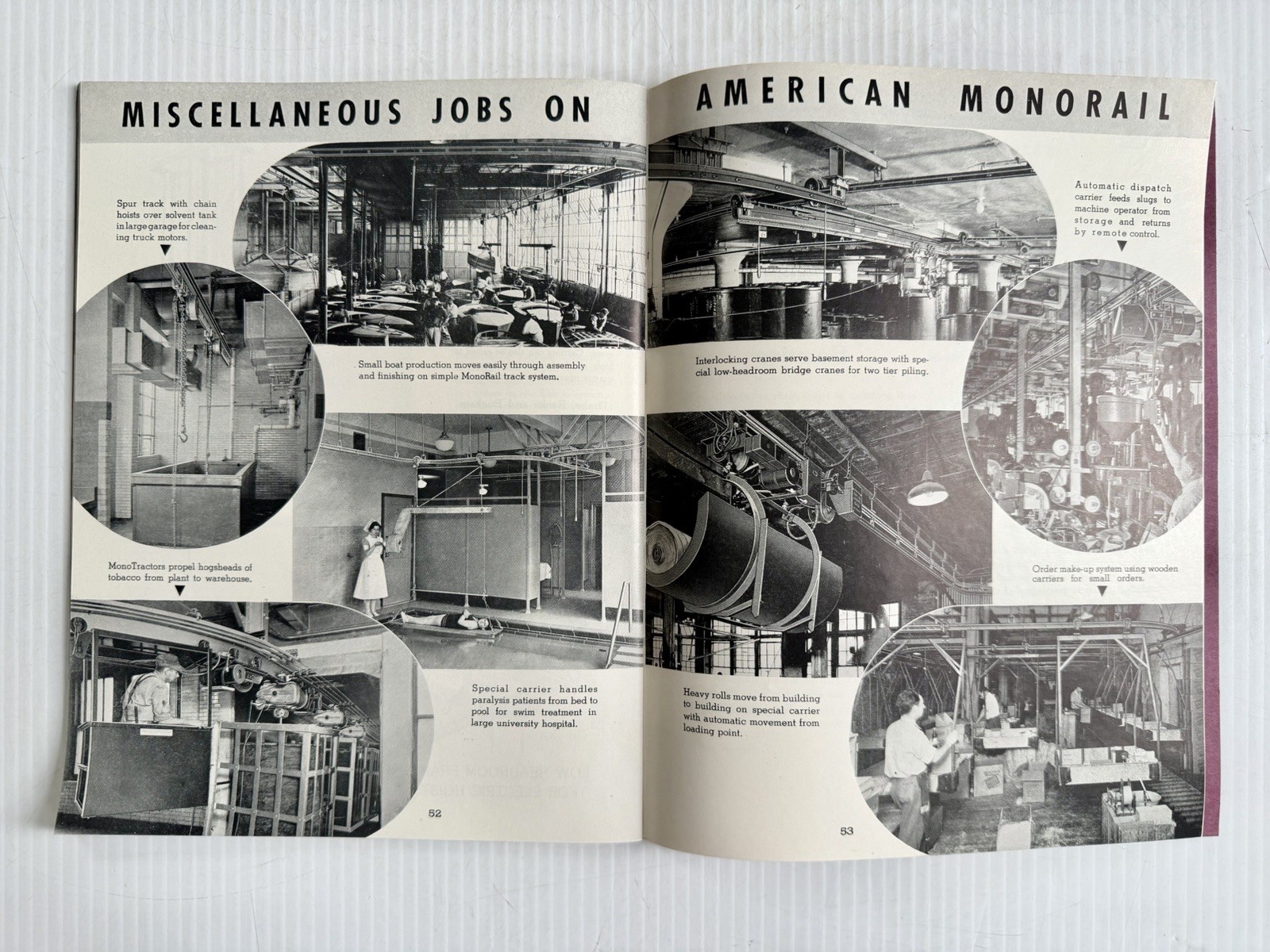 Vtg The American Monorail Bulletin Catalog Overhead Equip. Industrial Brochure