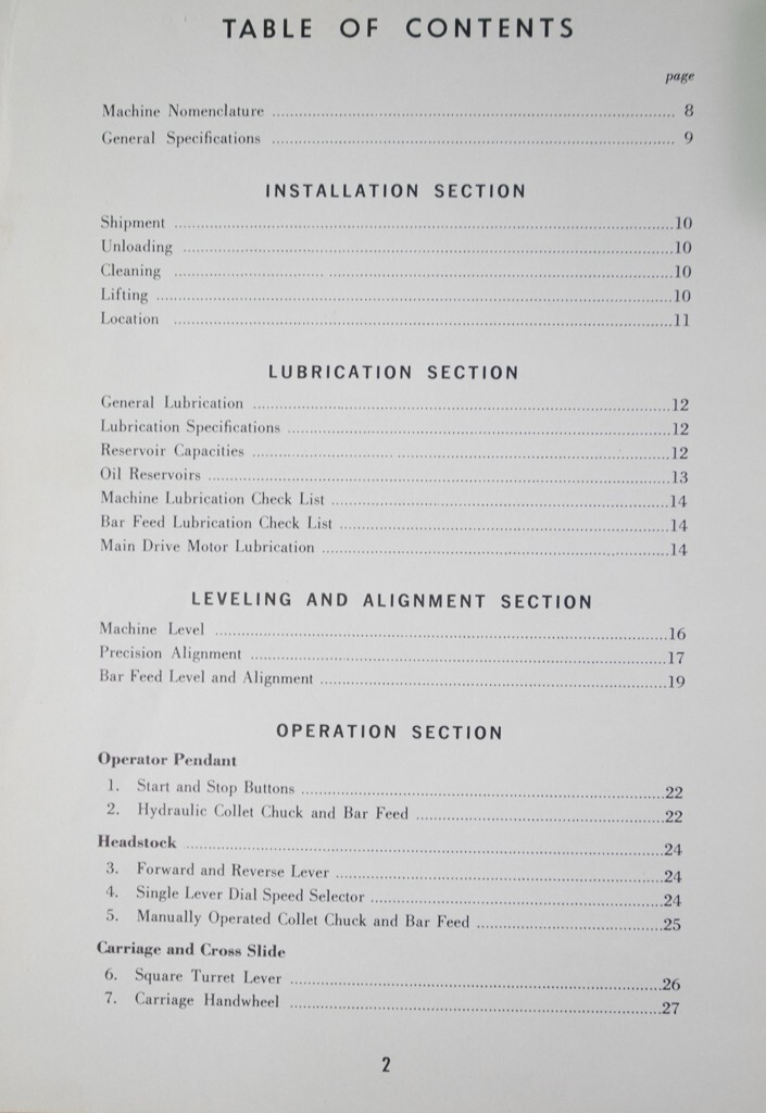 Jones & Lamson 5, Ram Type Turret Lathe, Instructions, Parts Manual 1958