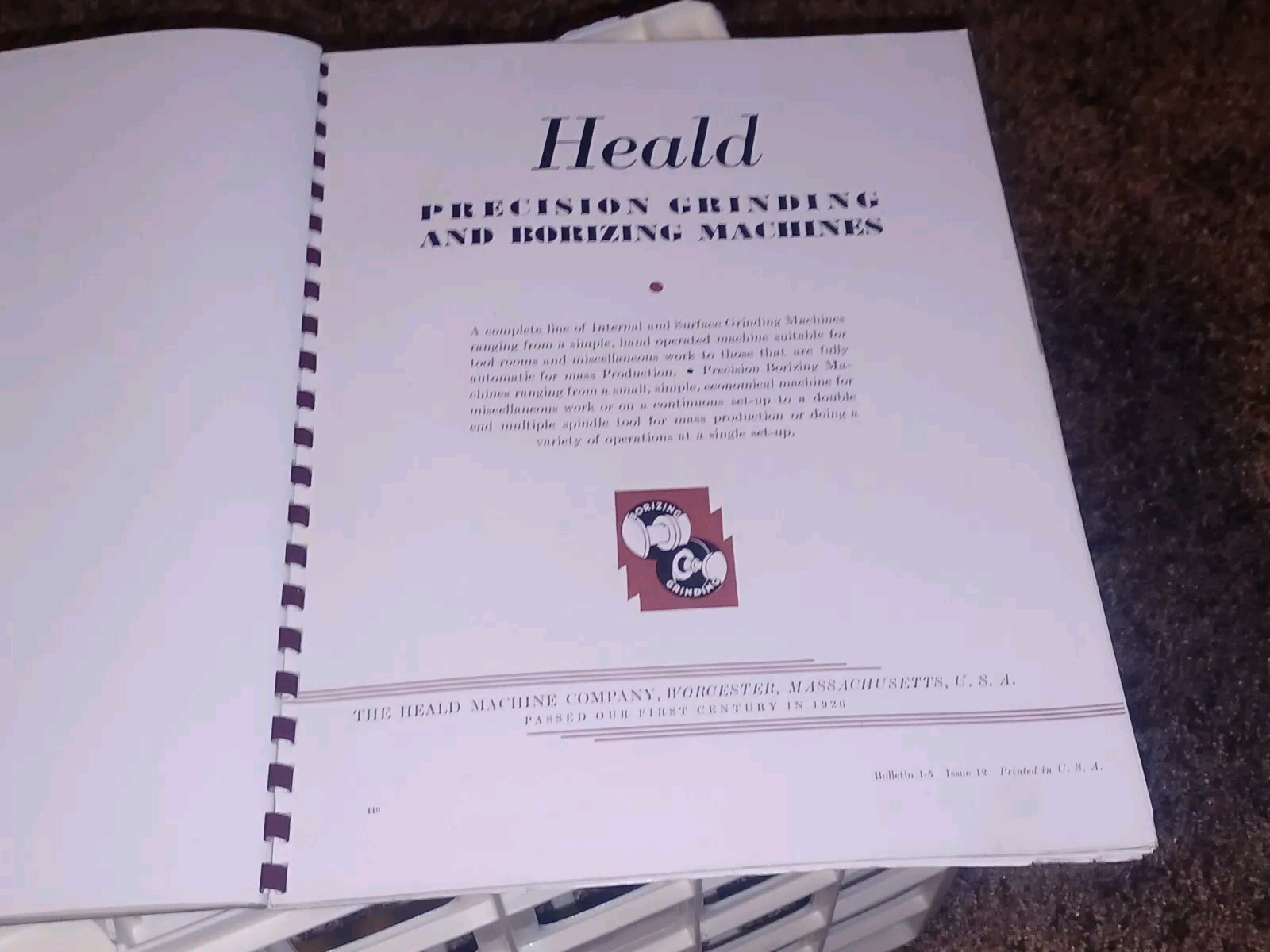 HEALD COMPANY Precision GRINDING BORING Borizing MACHINES CATALOG BOOK Issue 12