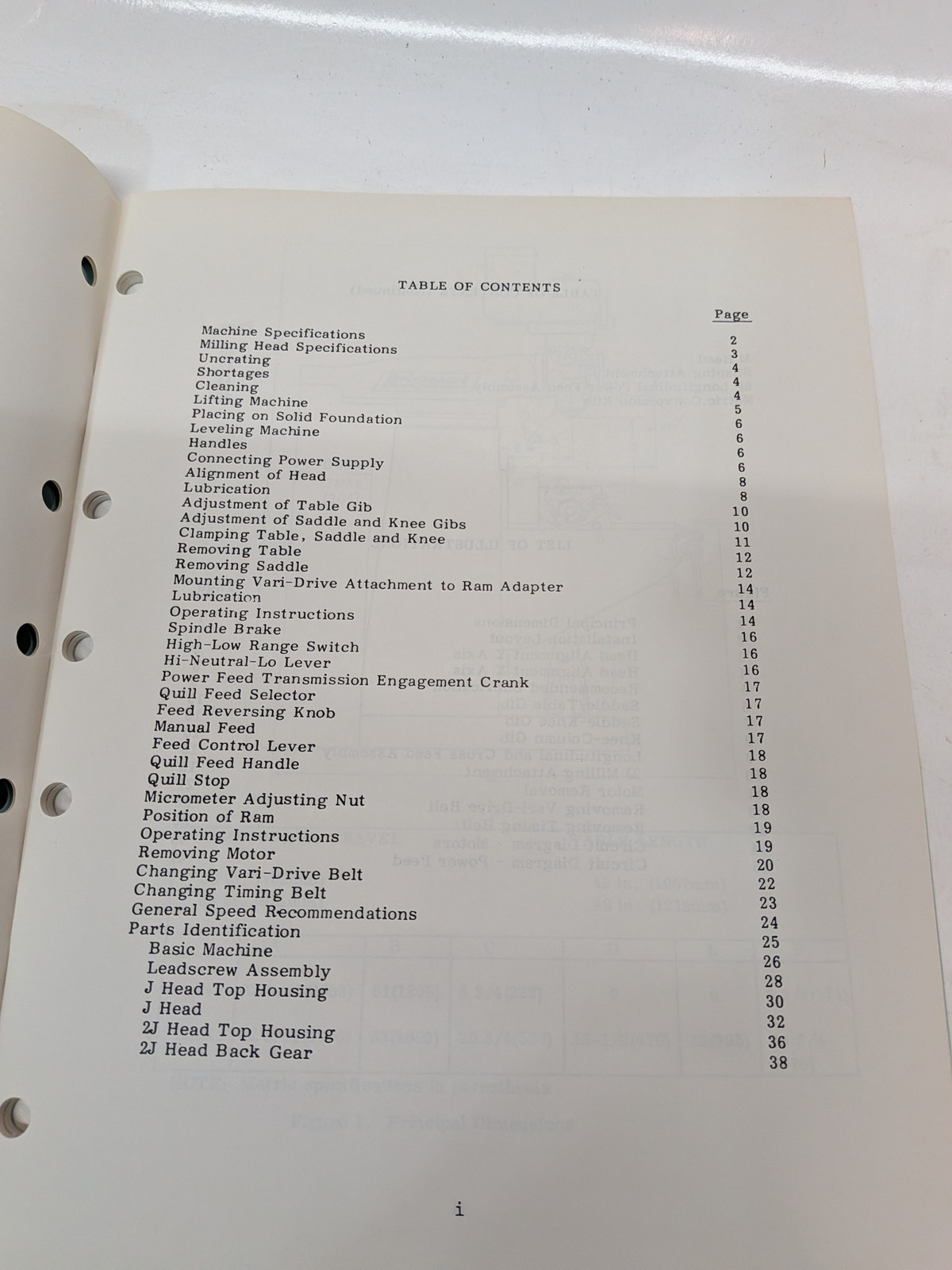 Bridgeport M-105H Series I Milling Machine manual April 1981 as shown