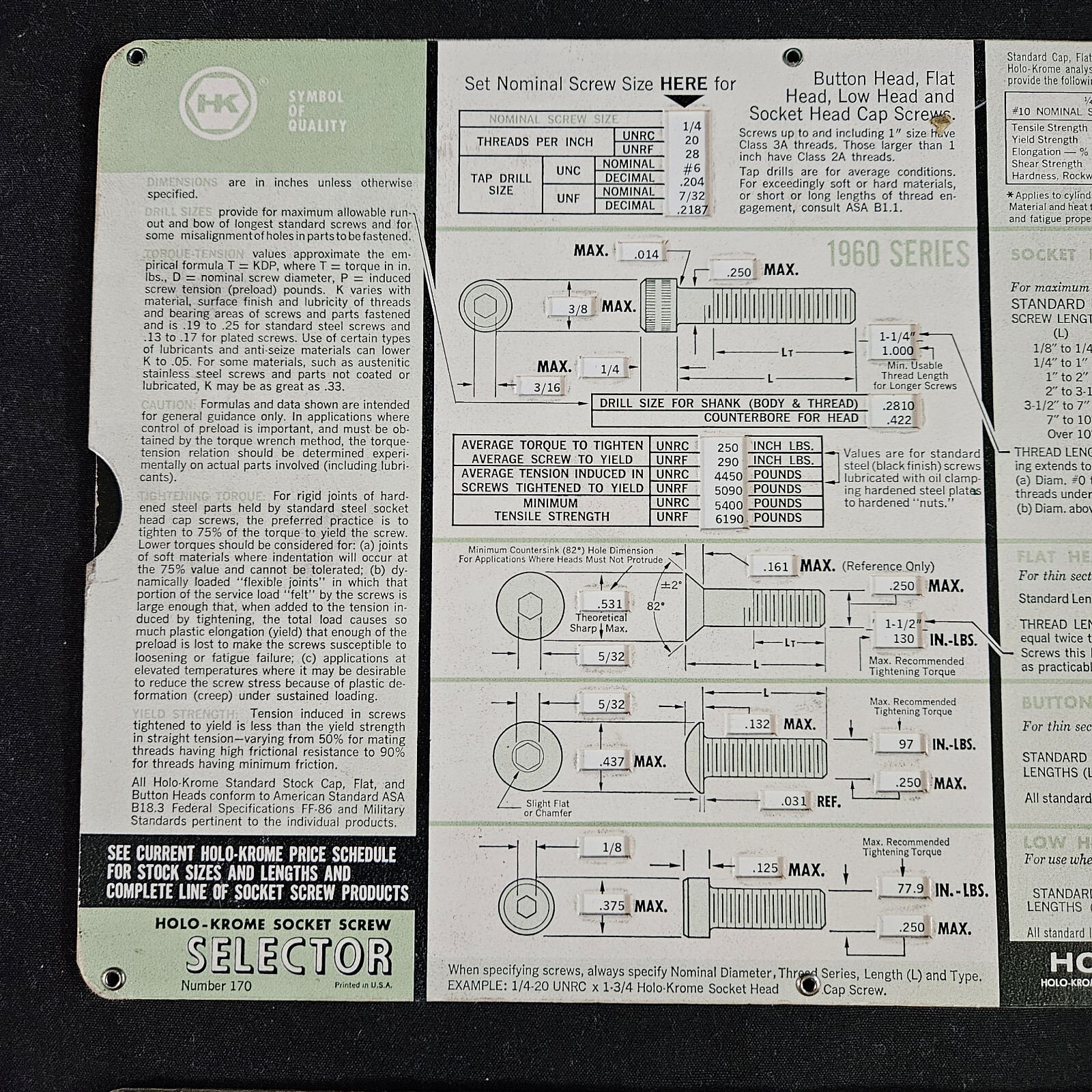 VTG Lot Of 2 Holo-Krome Socket Screw Selector manuals