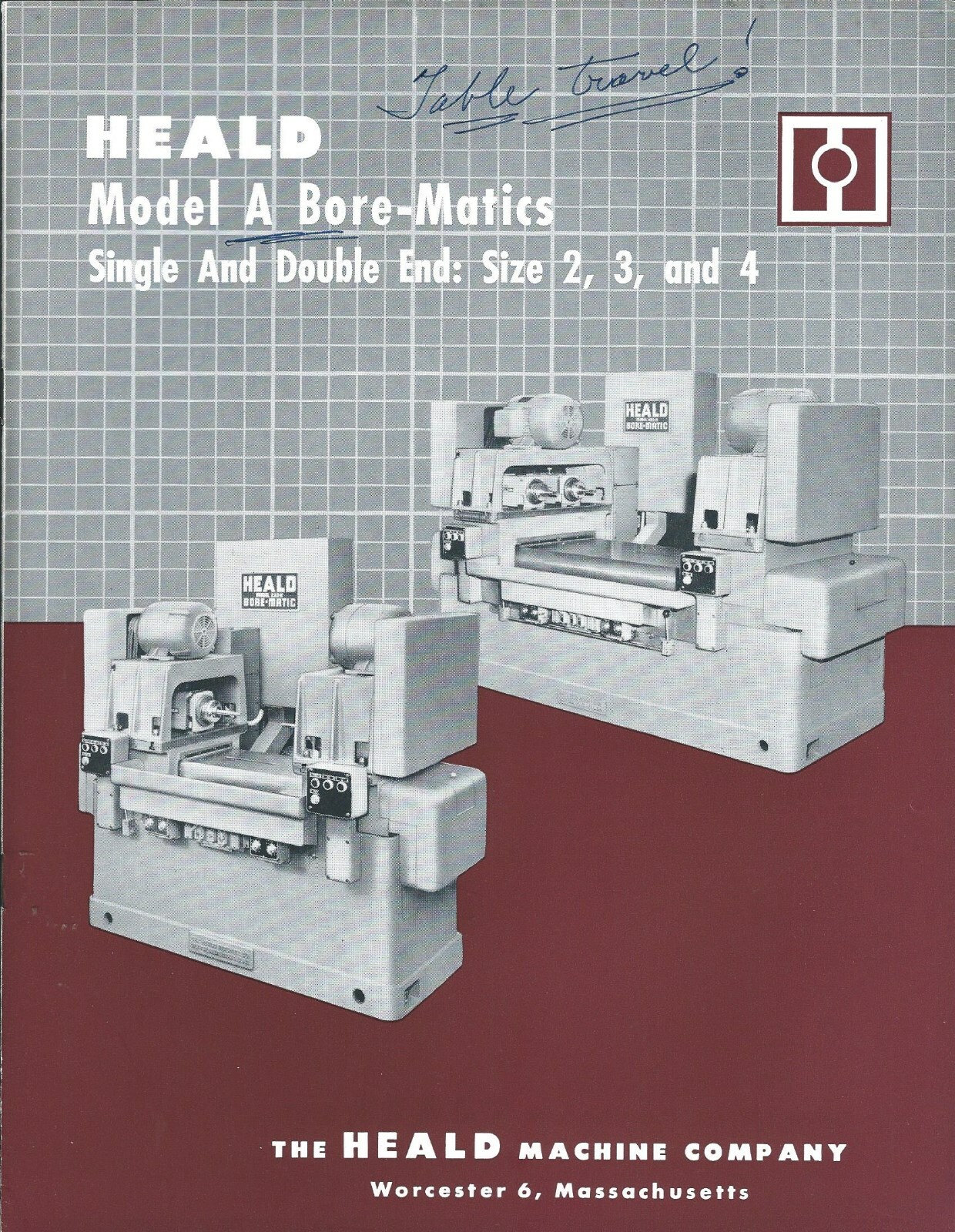 Machine Tool Brochure – Heald – Model A – Bore-Matics -c1964 (TL137)