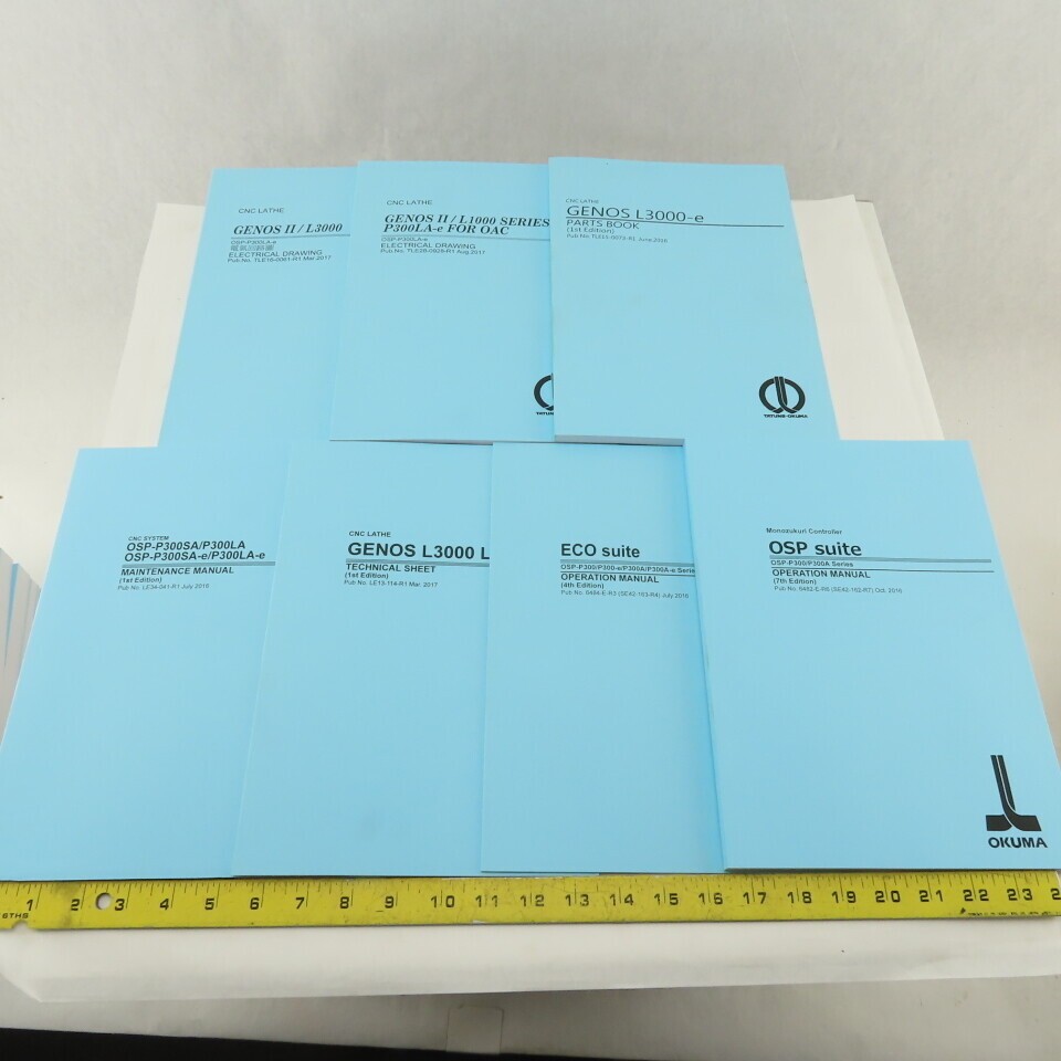 Okuma Genos L Series L3000-e Maintenance Operations Catalog Manual Bundle