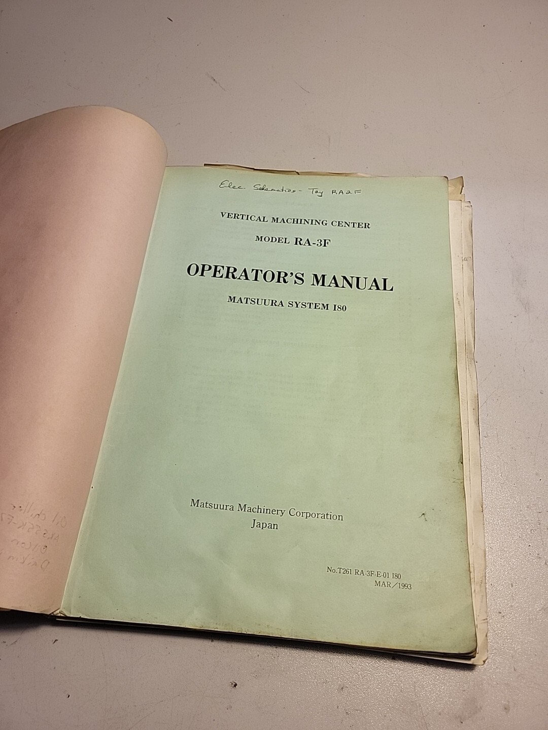 Matsuura RA-3F Operator’s Manual