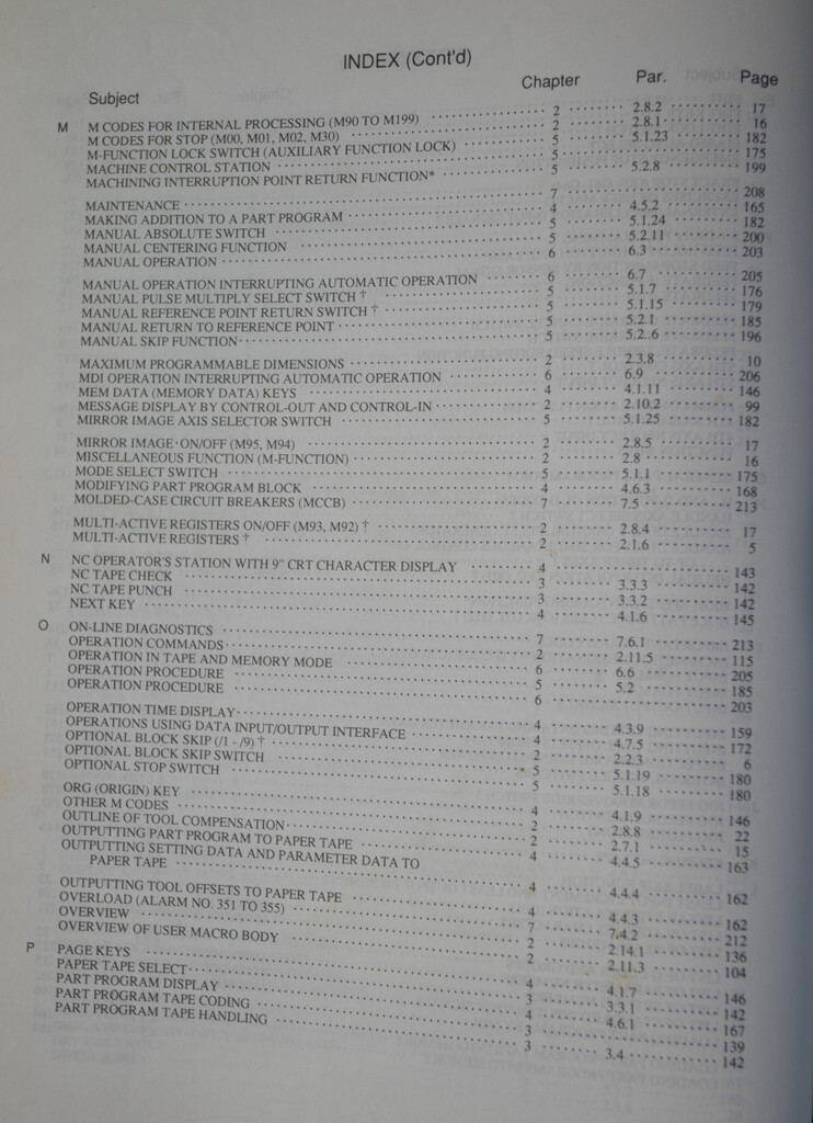 Yasnac MX3 CNC Operations and Programing Manual 305 pages 1994