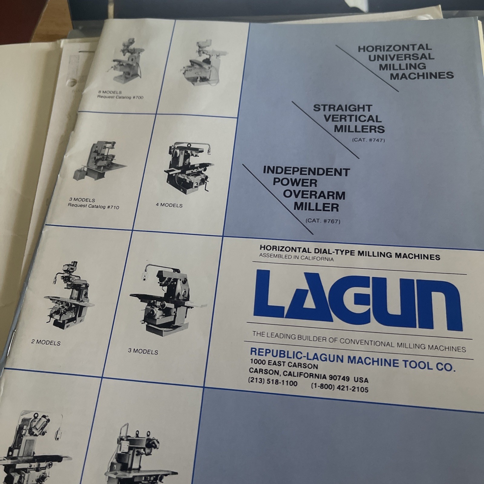 Republic-Lagun Machine Tool Co., Assorted Sales Catalogs-Set of 4 in folder