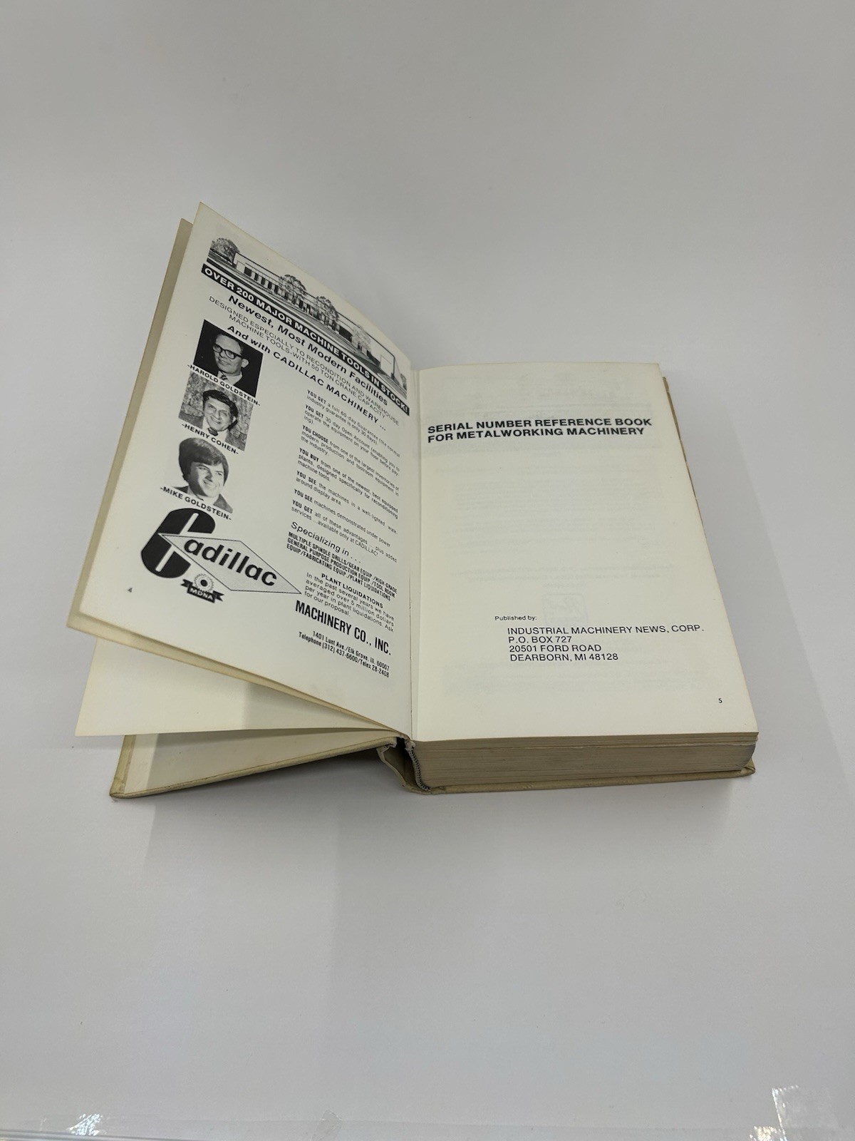 Serial Number Reference Book Metalworking Machinery 5th Ed 1973-74 Vintage
