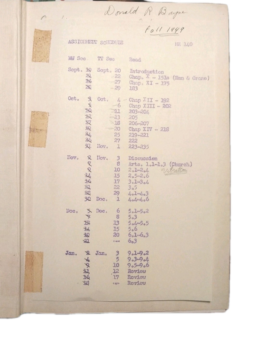 Vintage 1948 Mechanics of Machinery Ham & Crane 3rd Ed Textbook W/ 1949 Schedule