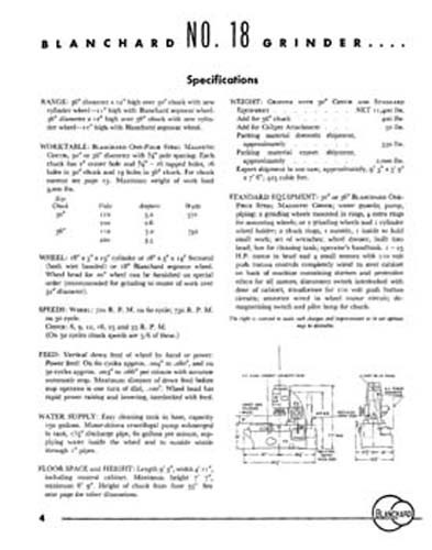 Blanchard No. 18 Operation and Maintenance Manual