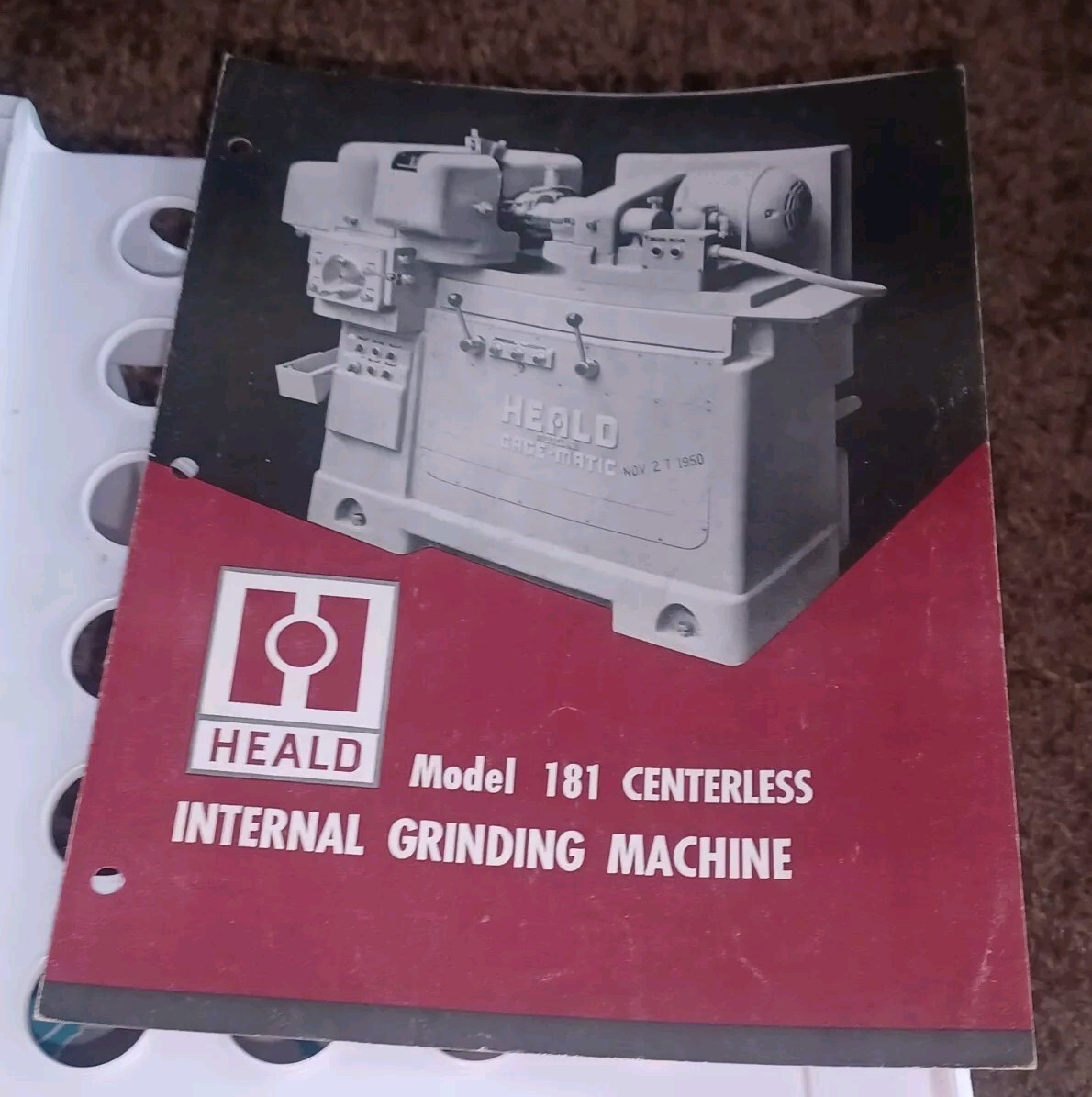 HEALD COMPANY Sales Catalog MODEL 181 Centerless Internal GRINDING MACHINE Vtg