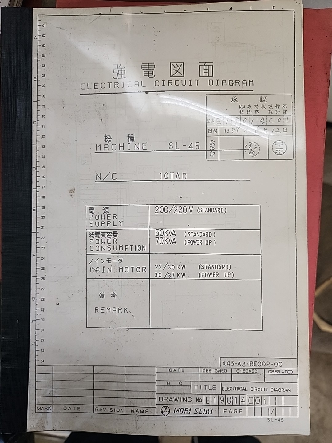 MORI SEIKI operating manuals, electrical diagrams, ect (Early CL/SL series)